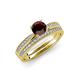 4 - Sian Red Garnet and Diamond Bridal Set Ring 