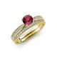 4 - Sian Rhodolite Garnet and Diamond Bridal Set Ring 