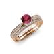 4 - Sian Rhodolite Garnet and Diamond Bridal Set Ring 