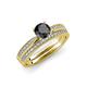 4 - Sian Black and White Diamond Bridal Set Ring 