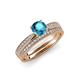 4 - Sian London Blue Topaz and Diamond Bridal Set Ring 