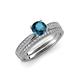 4 - Sian Blue and White Diamond Bridal Set Ring 