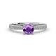 2 - Sian Amethyst and Diamond Bridal Set Ring 