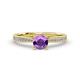 2 - Sian Amethyst and Diamond Bridal Set Ring 