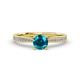 2 - Sian London Blue Topaz and Diamond Bridal Set Ring 