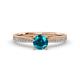 2 - Sian London Blue Topaz and Diamond Bridal Set Ring 