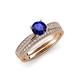 4 - Sian Blue Sapphire and Diamond Bridal Set Ring 