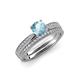 4 - Sian Aquamarine and Diamond Bridal Set Ring 