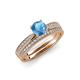 4 - Sian Blue Topaz and Diamond Bridal Set Ring 