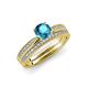 4 - Sian London Blue Topaz and Diamond Bridal Set Ring 