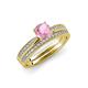 4 - Sian Pink Tourmaline and Diamond Bridal Set Ring 