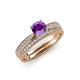 4 - Sian Amethyst and Diamond Bridal Set Ring 