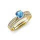 4 - Sian Blue Topaz and Diamond Bridal Set Ring 