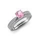 4 - Sian Pink Tourmaline and Diamond Bridal Set Ring 