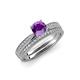 4 - Sian Amethyst and Diamond Bridal Set Ring 