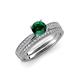 4 - Sian Emerald and Diamond Bridal Set Ring 