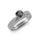 4 - Sian Black and White Diamond Bridal Set Ring 