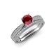 4 - Sian Ruby and Diamond Bridal Set Ring 