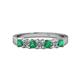 1 - Evia 3.00 mm Emerald and Diamond Wedding Band 