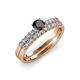 4 - Sezen Black and White Diamond Bridal Set Ring 