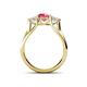 4 - Alyssa Pink Tourmaline and White Sapphire Three Stone Engagement Ring 