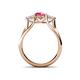 4 - Alyssa Pink Tourmaline and White Sapphire Three Stone Engagement Ring 