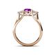 4 - Alyssa Amethyst and White Sapphire Three Stone Engagement Ring 