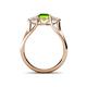 4 - Alyssa Peridot and White Sapphire Three Stone Engagement Ring 