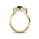 4 - Alyssa Blue and White Sapphire Three Stone Engagement Ring 