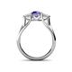 4 - Alyssa Iolite and White Sapphire Three Stone Engagement Ring 