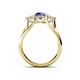4 - Alyssa Iolite and White Sapphire Three Stone Engagement Ring 