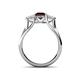 4 - Alyssa Red Garnet and White Sapphire Three Stone Engagement Ring 