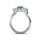 4 - Alyssa Emerald and White Sapphire Three Stone Engagement Ring 