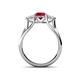 4 - Alyssa Ruby and White Sapphire Three Stone Engagement Ring 