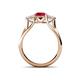4 - Alyssa Ruby and White Sapphire Three Stone Engagement Ring 