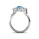 4 - Alyssa Blue Topaz and White Sapphire Three Stone Engagement Ring 