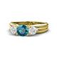 1 - Alyssa London Blue Topaz and White Sapphire Three Stone Engagement Ring 