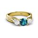 2 - Alyssa London Blue Topaz and White Sapphire Three Stone Engagement Ring 