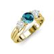 3 - Alyssa London Blue Topaz and White Sapphire Three Stone Engagement Ring 