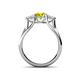 4 - Alyssa Yellow Diamond and White Sapphire Three Stone Engagement Ring 