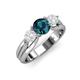 3 - Alyssa Blue Diamond and White Sapphire Three Stone Engagement Ring 