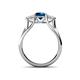 4 - Alyssa Blue Diamond and White Sapphire Three Stone Engagement Ring 