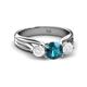 2 - Alyssa London Blue Topaz and White Sapphire Three Stone Engagement Ring 