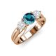 3 - Alyssa London Blue Topaz and White Sapphire Three Stone Engagement Ring 