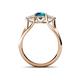 4 - Alyssa London Blue Topaz and White Sapphire Three Stone Engagement Ring 