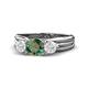 1 - Alyssa Lab Created Alexandrite and White Sapphire Three Stone Engagement Ring 