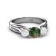 2 - Alyssa Lab Created Alexandrite and White Sapphire Three Stone Engagement Ring 