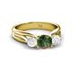 2 - Alyssa Lab Created Alexandrite and White Sapphire Three Stone Engagement Ring 