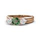 1 - Alyssa Lab Created Alexandrite and White Sapphire Three Stone Engagement Ring 