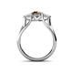 4 - Alyssa Smoky Quartz and White Sapphire Three Stone Engagement Ring 